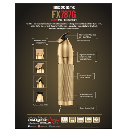 Masina contur profesionala BaByliss Skeleton FX7870 Gold