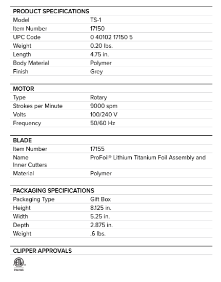 Masina de ras shaver - ANDIS - Profoil - fara fir -  fabricat pentru Europa