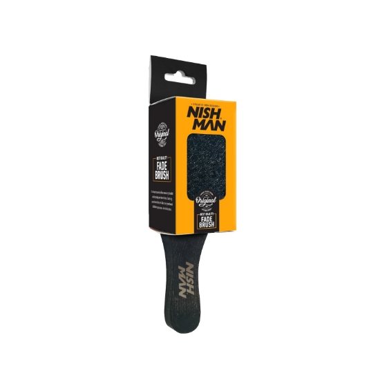 NISH MAN - Perie fade brush din lemn - Neagra