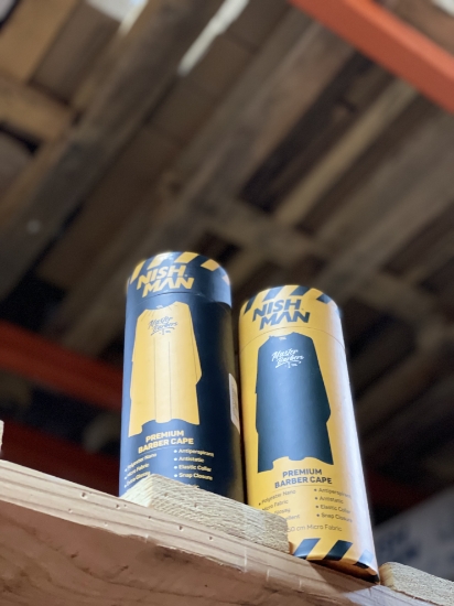 	NISH MAN - Pelerina frizerie/coafor MASTER BARBERS - Guler Neopren - Galben