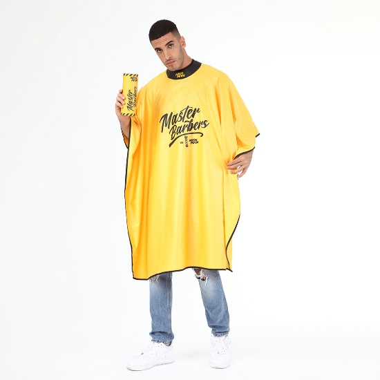 NISH MAN - Pelerina frizerie/coafor MASTER BARBERS - Guler Neopren - Galben