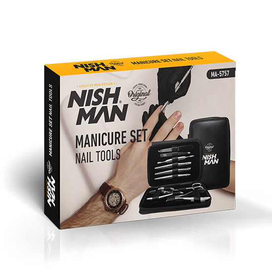 Set instrumente pentru manichiura - NISH MAN - 10 buc