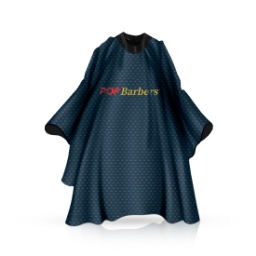 Pelerina - POP BARBERS - frizerie/coafor - Guler Neopren - Inchidere capse - Logo fata
