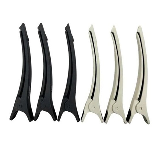 Clipsuri JRL- frizerie/coafor din carbon - 6 buc - Gri/Alb