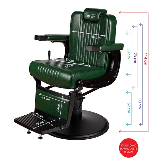 Scaun frizerie - MENOSER -  New York - Verde