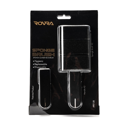 Pamatuf pentru frizerie din burete  - ROVRA - Negru