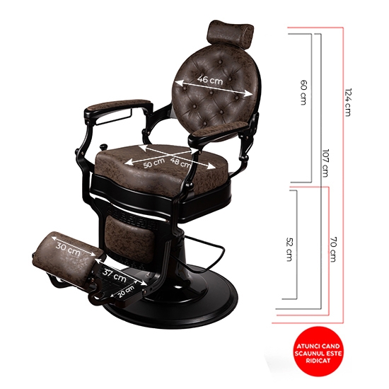 Scaun frizerie - MENOSER - Cordoba - Maro