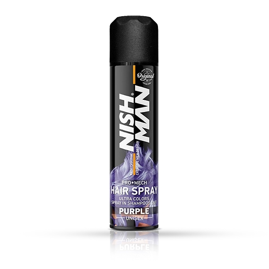 Spray de par colorat NISH MAN - 150 ml - Mov