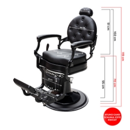 Scaun frizerie - MENOSER - Richmond - Negru