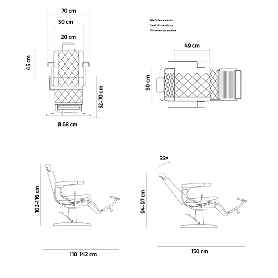 Scaun pentru frizerie / Barbershop - MIRPLAY -  DAVE