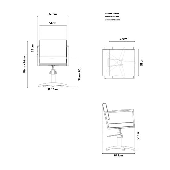 Scaun pentru coafor - MIRPLAY - OCEAN B F