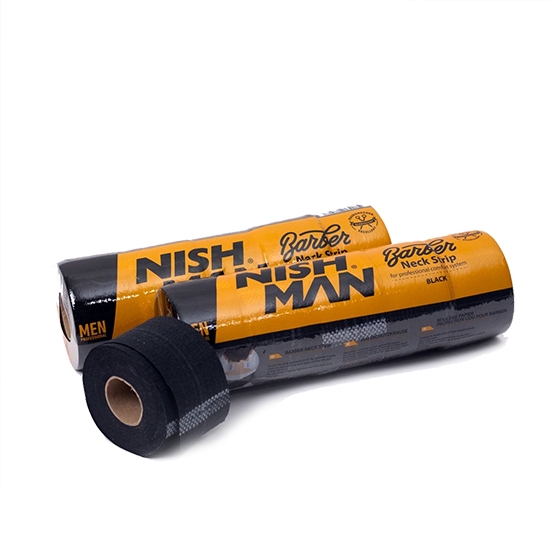 Gulere - NISH MAN - de hartie pentru frizerie - Negre