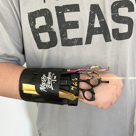 Suport pentru accesorii frizerie - NISH MAN - Antebrat -  Negru