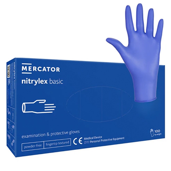 MERCATOR MEDICAL - Manusi profesionale din nitril - ALBASTRU - L