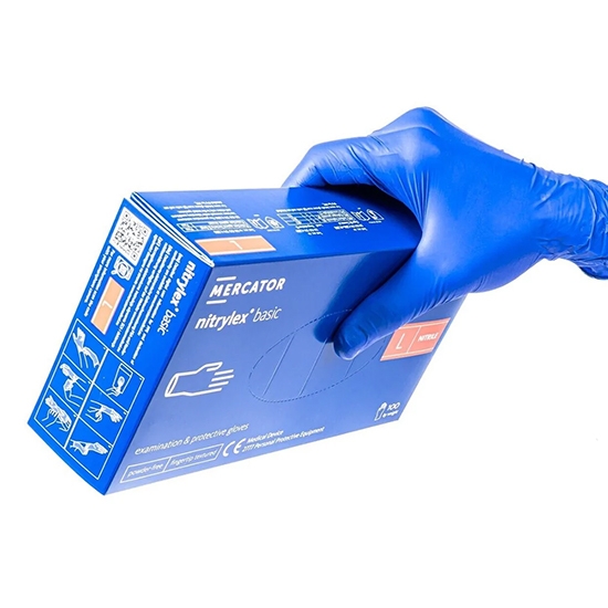 MERCATOR MEDICAL - Manusi profesionale din nitril - ALBASTRU - XL