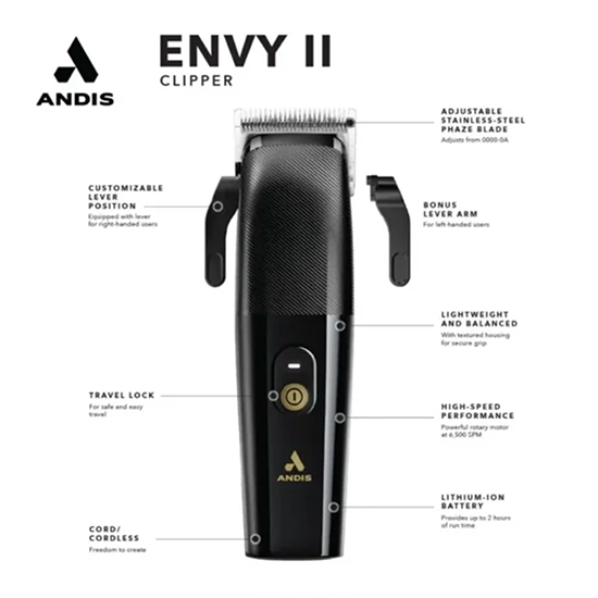 Masina de tuns ANDIS - Envy II - 6.500 SPM - fara fir 