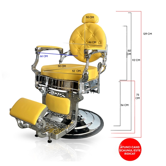 Scaun frizerie - MENOSER - Orlando - Galben 