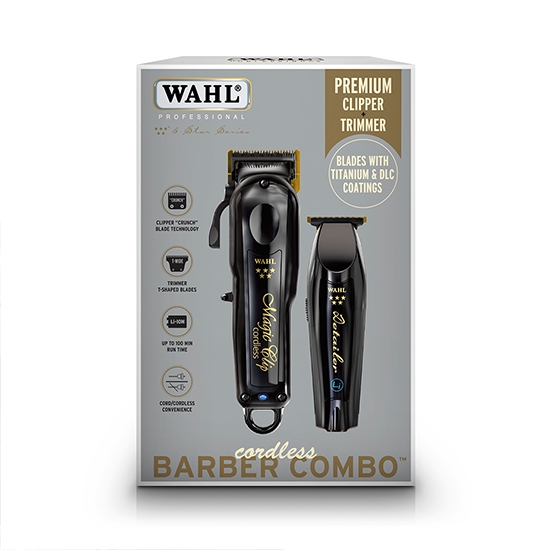 Set combo - WAHL -  Masina de tuns Profesionala Magic Clip Cordless + Masina Contur Detailer Li Negru