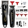 Set combo - WAHL -  Masina de tuns Profesionala Magic Clip Cordless + Masina Contur Detailer Li Negru