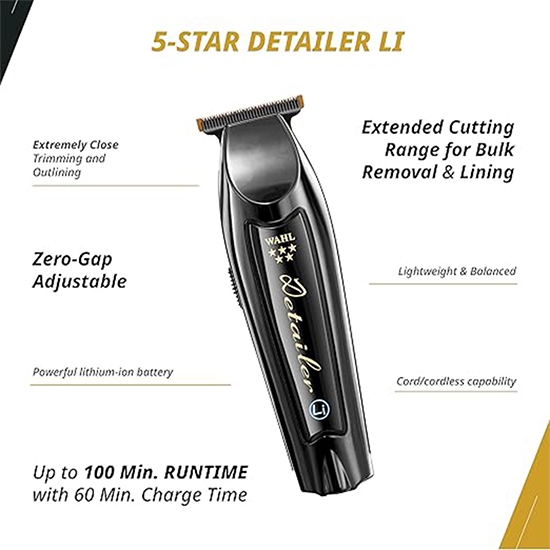 Set combo - WAHL -  Masina de tuns Profesionala Magic Clip Cordless + Masina Contur Detailer Li Negru