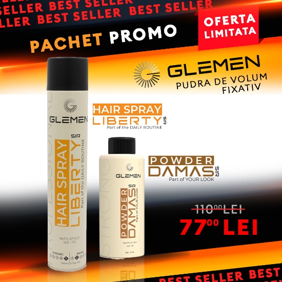 Pachet promo - Glemen - Pudra de volum + Fixativ
