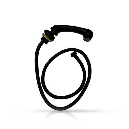 Furtun + para dus scafa frizerie - MENOSER - Matte Black - 703E 