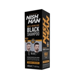 Sampon nuantator pentru barba si par - NISH MAN - Negru - 400 ml