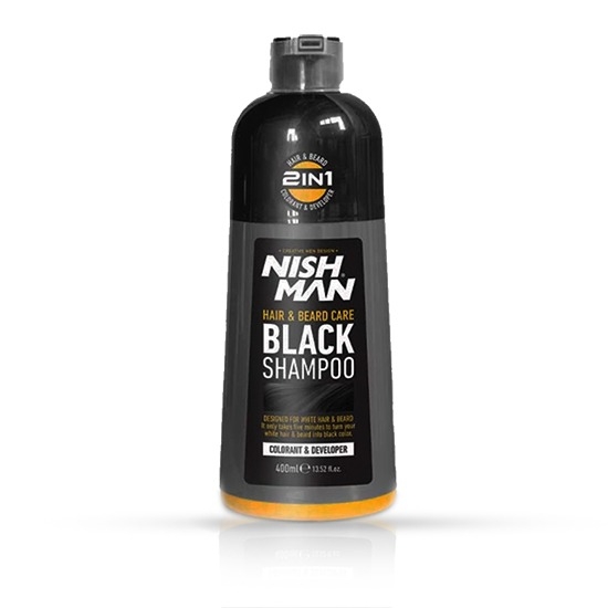 Sampon nuantator pentru barba si par - NISH MAN - Negru - 400 ml