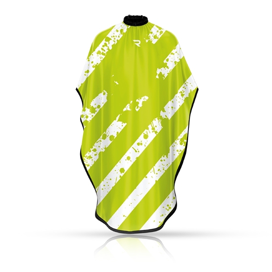 Pelerina coafor/frizerie - ROVRA - Splash - Alb/Verde 