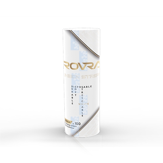 Gulere de hartie Rovra pentru frizerie - set 5 role - Albe