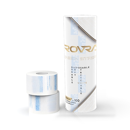 Gulere de hartie Rovra pentru frizerie - set 5 role - Albe