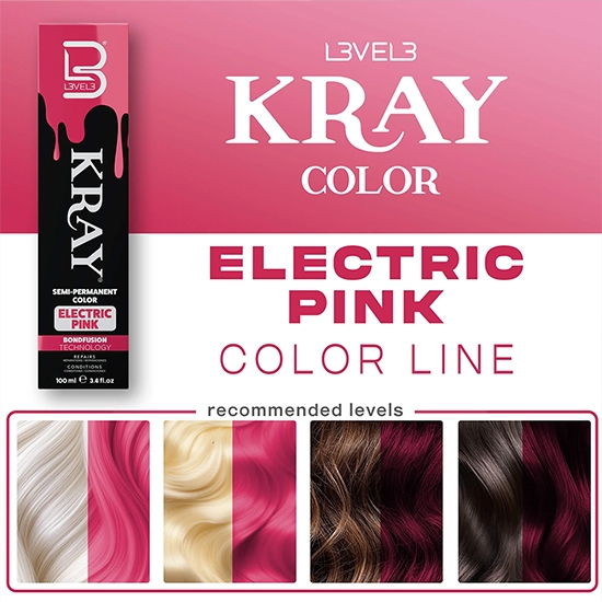 Vopsea semi - permanenta - L3VEL3 -  Roz Electric - 100 ml 