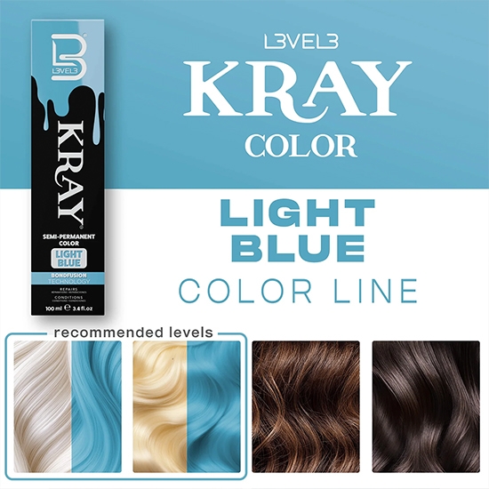 Vopsea semi - permanenta - L3VEL3 -  Albastru Deschis - 100 ml   