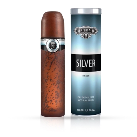 Apa de toaleta CUBA - pentru barbati - Silver - 100 ml 