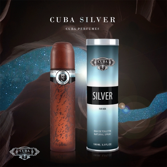 Apa de toaleta CUBA - pentru barbati - Silver - 100 ml 