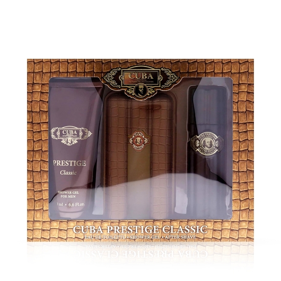 Set - apa de toaleta 90 ml + gel de dus 200 ml + after shave 100 ml - CUBA - pentru barbati - Classic 