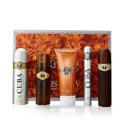Set - apa de toaleta 35 ml si 100 ml+ gel de dus 200 ml + after shave 100 ml  + deodorant spray 200 ml- CUBA - Must have Gold 