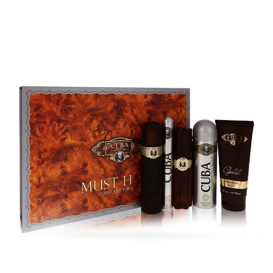 Set - apa de toaleta 35 ml si 100 ml+ gel de dus 200 ml + after shave 100 ml  + deodorant spray 200 ml- CUBA - Must have Gold 
