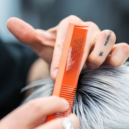 Pieptene frizerie/coafor - ROVRA - Portocaliu