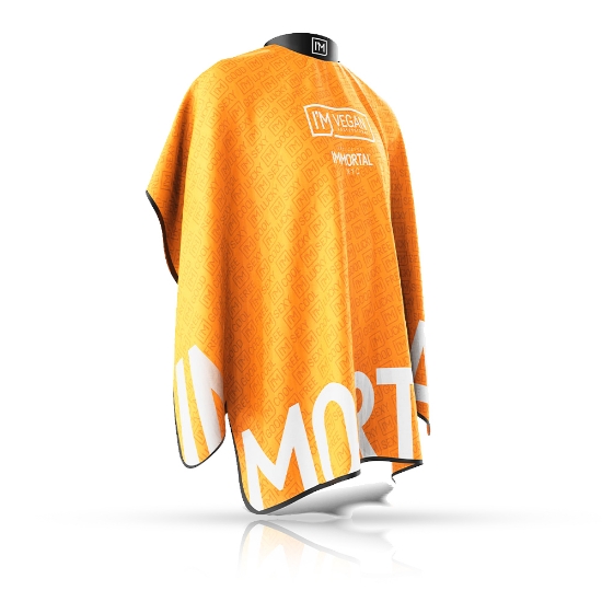 Pelerina frizerie/coafor - IMMORTAL - INFUSE / I AM VEGAN - Portocalie