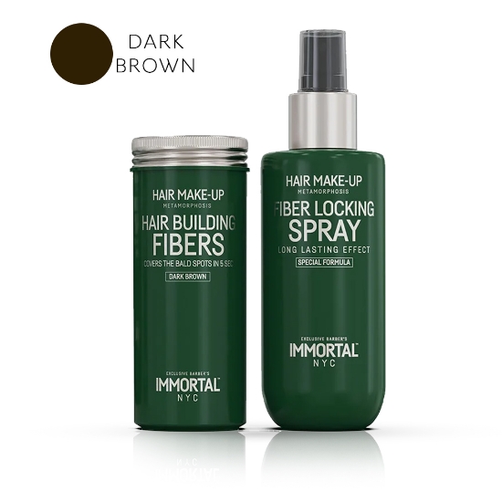 Set fiber - IMMORTAL - pentru parul rar - Saten Inchis