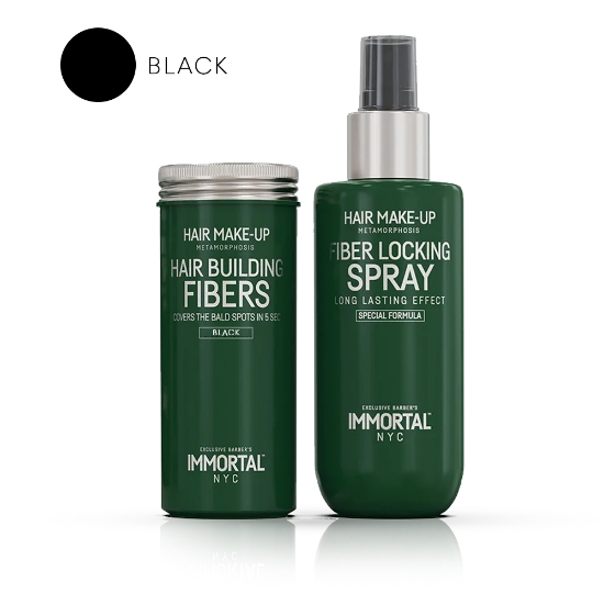 Set fiber - IMMORTAL - pentru parul rar - Negru