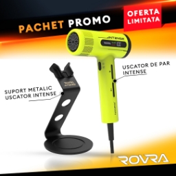 Pachet promo - ROVRA - Uscator de par Intense Verde + Suport uscator 