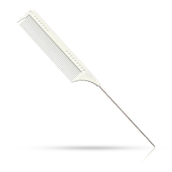 Imagine Pieptene - JRL - frizerie/coafor - Alb - J102 - cu coada metal