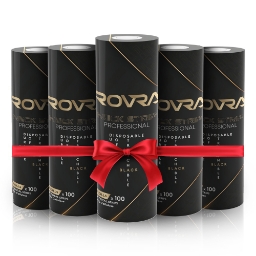 Imagine Pachet promo - Gulere de hartie Rovra pentru frizerie - Negre - set 5 role - 6 buc