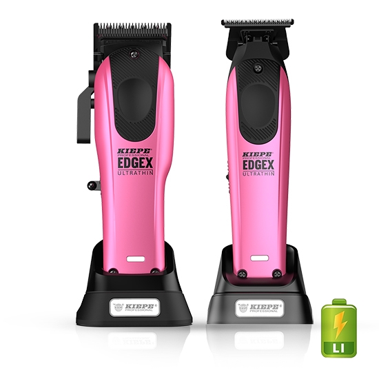 Imagine Set EDGE X - KIEPE - Masina de tuns + Masina de contur -  Ultra Thin - Roz